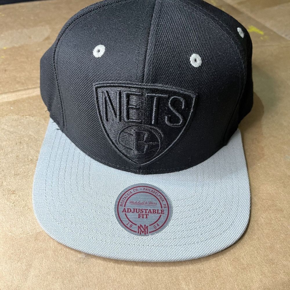 NBA Mitchell & Ness‎ Cap One Size Men's Black Brooklyn Nets Adjustable SnapBack